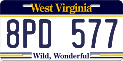 WV license plate 8PD577