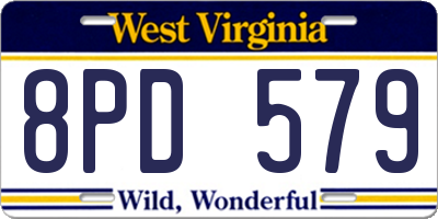 WV license plate 8PD579