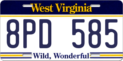 WV license plate 8PD585
