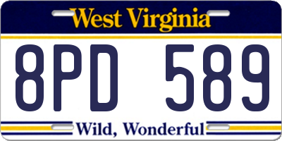 WV license plate 8PD589