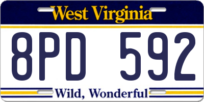 WV license plate 8PD592