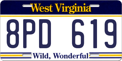 WV license plate 8PD619