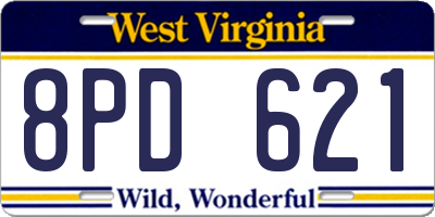 WV license plate 8PD621