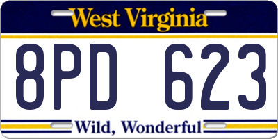 WV license plate 8PD623