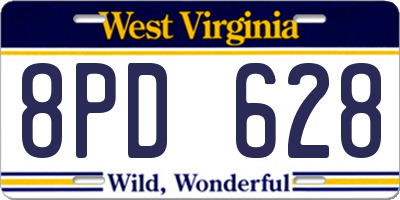 WV license plate 8PD628