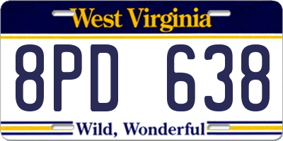 WV license plate 8PD638