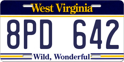 WV license plate 8PD642