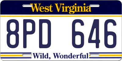 WV license plate 8PD646