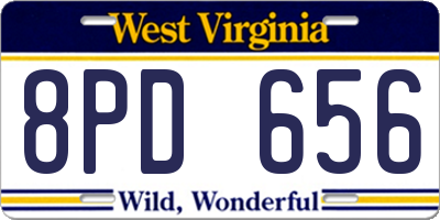 WV license plate 8PD656