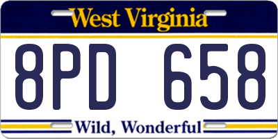 WV license plate 8PD658