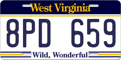 WV license plate 8PD659