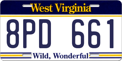 WV license plate 8PD661