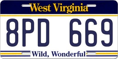 WV license plate 8PD669