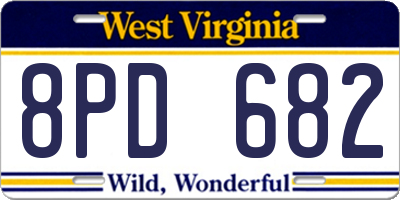 WV license plate 8PD682