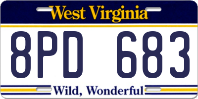 WV license plate 8PD683