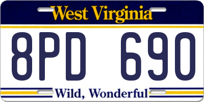 WV license plate 8PD690