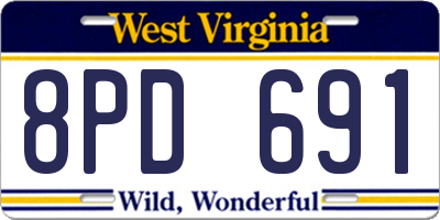 WV license plate 8PD691