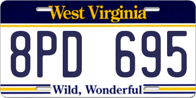 WV license plate 8PD695