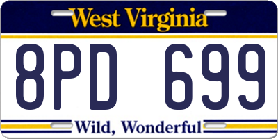WV license plate 8PD699