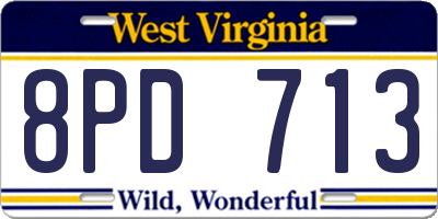 WV license plate 8PD713