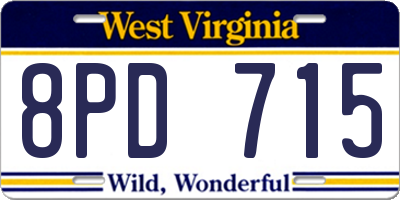 WV license plate 8PD715