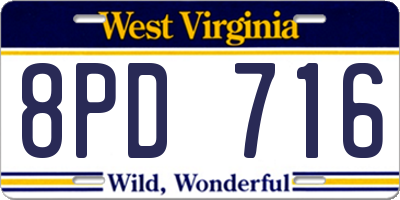 WV license plate 8PD716