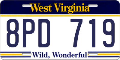 WV license plate 8PD719
