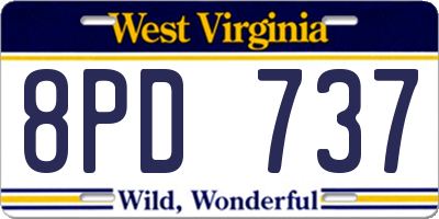 WV license plate 8PD737