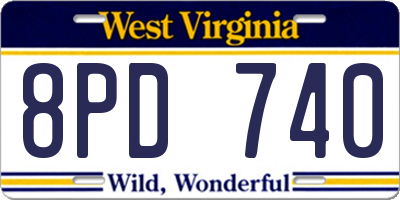 WV license plate 8PD740