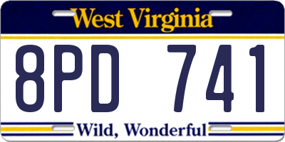 WV license plate 8PD741