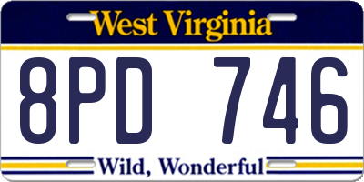WV license plate 8PD746