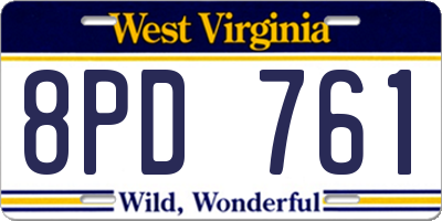 WV license plate 8PD761
