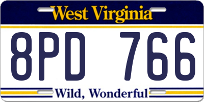 WV license plate 8PD766