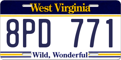 WV license plate 8PD771