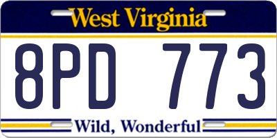 WV license plate 8PD773