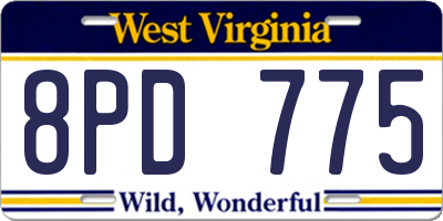 WV license plate 8PD775