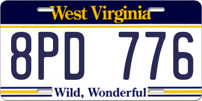 WV license plate 8PD776