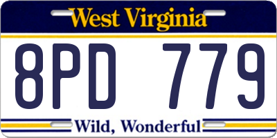 WV license plate 8PD779