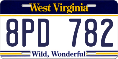 WV license plate 8PD782