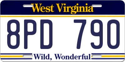 WV license plate 8PD790
