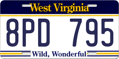 WV license plate 8PD795