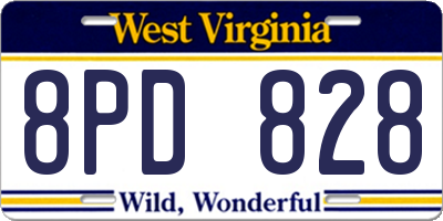 WV license plate 8PD828