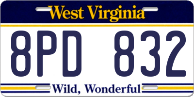 WV license plate 8PD832