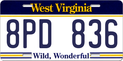 WV license plate 8PD836