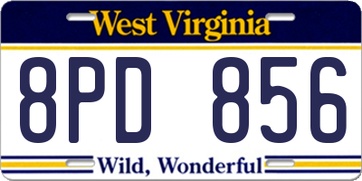 WV license plate 8PD856