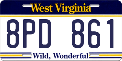 WV license plate 8PD861