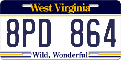 WV license plate 8PD864