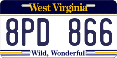 WV license plate 8PD866