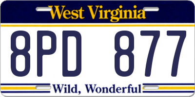 WV license plate 8PD877
