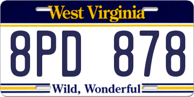 WV license plate 8PD878